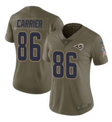 Women's Nike Los Angeles Rams #86 Derek Carrier Limited Olive 2017 Salute to Service NFL Jersey