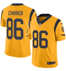 Youth Nike Los Angeles Rams #86 Derek Carrier Limited Gold Rush Vapor Untouchable NFL Jersey