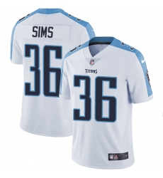 Men's Nike Tennessee Titans #36 LeShaun Sims White Vapor Untouchable Limited Player NFL Jersey