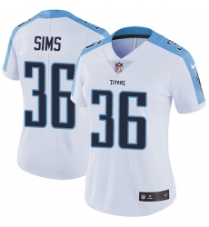 Women's Nike Tennessee Titans #36 LeShaun Sims White Vapor Untouchable Limited Player NFL Jersey