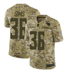 Youth Nike Tennessee Titans #36 LeShaun Sims Limited Camo 2018 Salute to Service NFL Jersey
