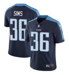 Youth Nike Tennessee Titans #36 LeShaun Sims Navy Blue Alternate Vapor Untouchable Limited Player NFL Jersey