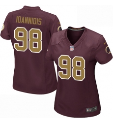 Women's Nike Washington Redskins #98 Matthew Ioannidis Game Burgundy Red/Gold Number Alternate 80TH Anniversary NFL Jersey