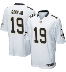 Men's Nike New Orleans Saints #19 Ted Ginn Jr Game White NFL Jersey