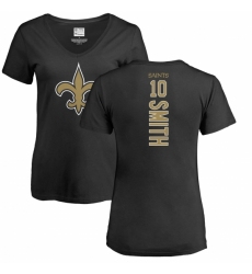 NFL Women's Nike New Orleans Saints #10 Tre'Quan Smith Black Backer Slim Fit T-Shirt