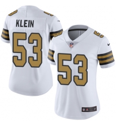 Women's Nike New Orleans Saints #53 A.J. Klein Limited White Rush NFL Jersey