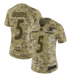 Women's Nike Pittsburgh Steelers #5 Joshua Dobbs Limited Camo 2018 Salute to Service NFL Jersey