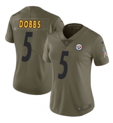 Women's Nike Pittsburgh Steelers #5 Joshua Dobbs Limited Olive 2017 Salute to Service NFL Jersey