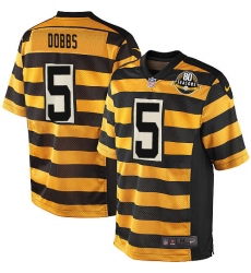 Youth Nike Pittsburgh Steelers #5 Joshua Dobbs Limited Yellow/Black Alternate 80TH Anniversary Throwback NFL Jersey
