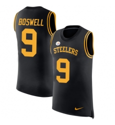 Men's Nike Pittsburgh Steelers #9 Chris Boswell Black Rush Player Name & Number Tank Top NFL Jersey