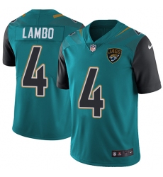 Men's Nike Jacksonville Jaguars #4 Josh Lambo Teal Green Team Color Vapor Untouchable Limited Player NFL Jersey