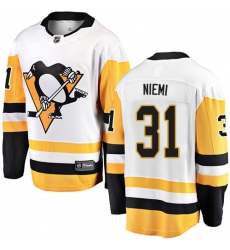 Youth Pittsburgh Penguins #31 Antti Niemi Fanatics Branded White Away Breakaway NHL Jersey