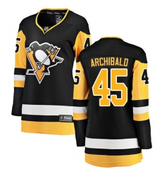 Women's Pittsburgh Penguins #45 Josh Archibald Fanatics Branded Black Home Breakaway NHL Jersey