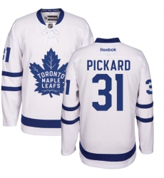 Men's Reebok Toronto Maple Leafs #31 Calvin Pickard Authentic White Away NHL Jersey