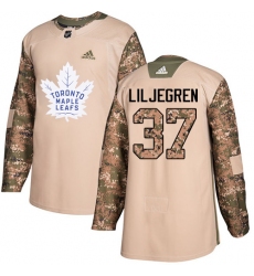 Youth Adidas Toronto Maple Leafs #37 Timothy Liljegren Authentic Camo Veterans Day Practice NHL Jersey
