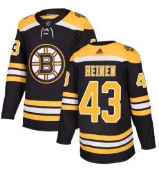 Men's Adidas Boston Bruins #43 Danton Heinen Authentic Black Home NHL Jersey