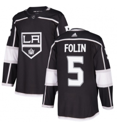 Youth Adidas Los Angeles Kings #5 Christian Folin Authentic Black Home NHL Jersey