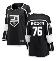 Women's Los Angeles Kings #76 Jonny Brodzinski Authentic Black Home Fanatics Branded Breakaway NHL Jersey