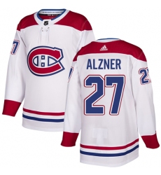Men's Adidas Montreal Canadiens #27 Karl Alzner Authentic White Away NHL Jersey