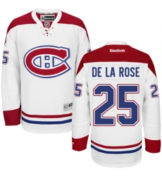 Youth Reebok Montreal Canadiens #25 Jacob de la Rose Authentic White Away NHL Jersey