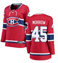 Women's Montreal Canadiens #45 Joe Morrow Authentic Red Home Fanatics Branded Breakaway NHL Jersey