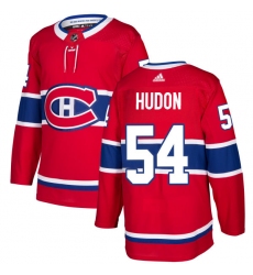 Youth Adidas Montreal Canadiens #54 Charles Hudon Premier Red Home NHL Jersey