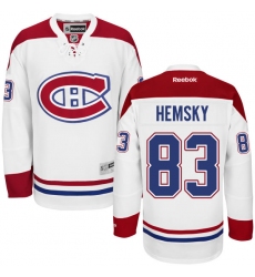 Youth Reebok Montreal Canadiens #83 Ales Hemsky Authentic White Away NHL Jersey