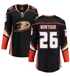 Women's Anaheim Ducks #26 Brandon Montour Fanatics Branded Black Home Breakaway NHL Jersey