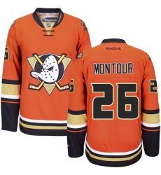 Women's Reebok Anaheim Ducks #26 Brandon Montour Authentic Orange Third NHL Jersey