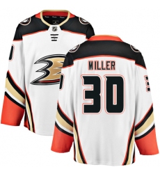 Youth Anaheim Ducks #30 Ryan Miller Fanatics Branded White Away Breakaway NHL Jersey
