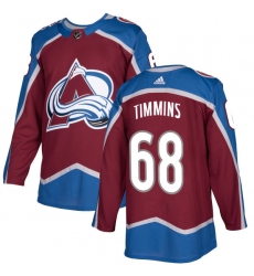 Youth Adidas Colorado Avalanche #68 Conor Timmins Premier Burgundy Red Home NHL Jersey