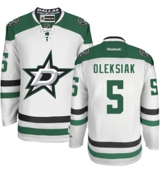 Men's Reebok Dallas Stars #5 Jamie Oleksiak Authentic White Away NHL Jersey