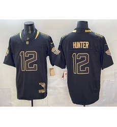 Men's Jacksonville Jaguars #12 Travis Hunter Black Gold 2025 F.U.S.E. With Vapor Untouchable Limited Stitched Jersey
