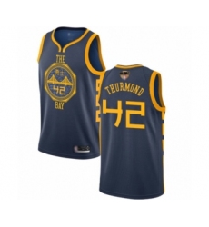 Men's Golden State Warriors #42 Nate Thurmond Swingman Navy Blue Basketball 2019 Basketball Finals Bound Jersey - City Edition