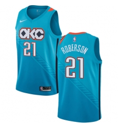 Men's Nike Oklahoma City Thunder #21 Andre Roberson Swingman Turquoise NBA Jersey - City Edition