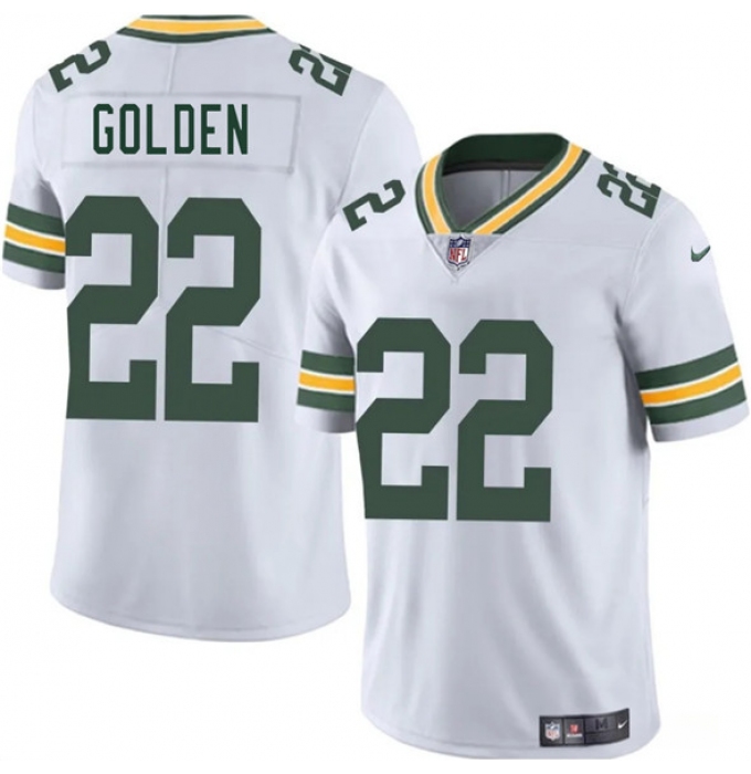 Men's Green Bay Packers #22 Matthew Golden White 2025 Vapor Untouchable Limited Football Stitched Jersey