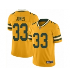 Women's Green Bay Packers #33 Aaron Jones Limited Gold Inverted Legend Football Jersey