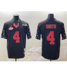 Men's Ohio State Buckeyes #4 Jeremiah Smith Black 2025 CFP Final With National Champions F.U.S.E. Vapor Limited Stitched Football Jersey