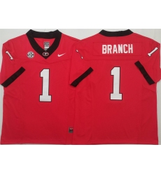 Men's Georgia Bulldogs #1 Zachariah Branch Red 2025 F.U.S.E. Stitched Jersey