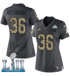 Women's Nike Philadelphia Eagles #36 Brian Westbrook Limited Black 2016 Salute to Service Super Bowl LII NFL Jersey