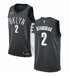 Women's Nike Brooklyn Nets #2 Nik Stauskas Authentic Gray NBA Jersey Statement Edition