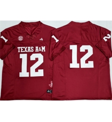 Men's Texas A&M Aggies Lions #12 Premier Strategy Red 2025 F.U.S.E. Stitched Jersey