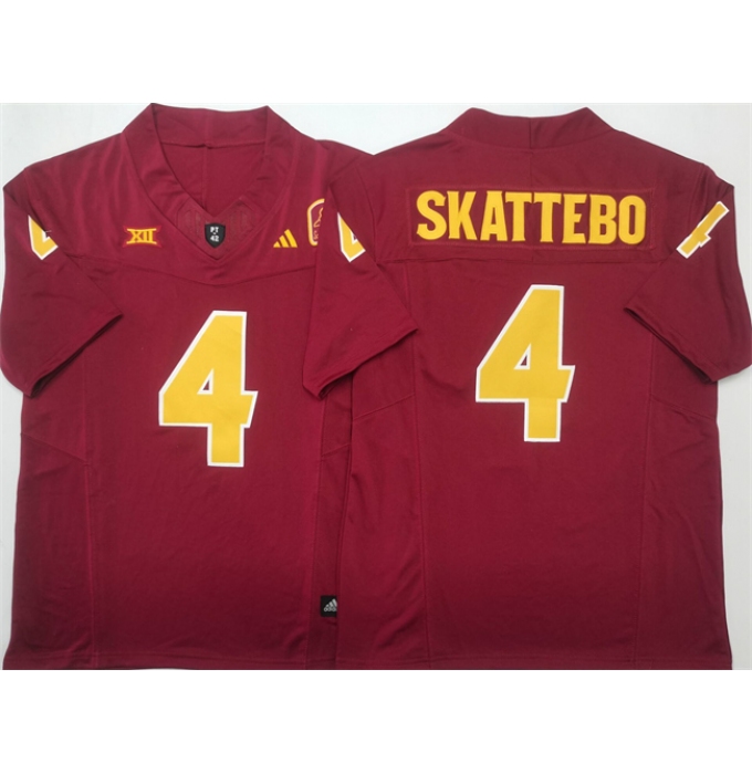 Men's Arizona State Sun Devils #4 Cam Skattebo Red 2025 F.U.S.E. Vapor Limited Stitched Jersey