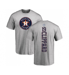MLB Nike Houston Astros #19 Tyler Clippard Ash Backer T-Shirt