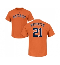 MLB Nike Houston Astros #21 Andy Pettitte Orange Name & Number T-Shirt