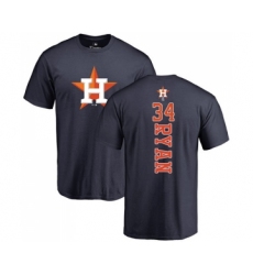 MLB Nike Houston Astros #34 Nolan Ryan Navy Blue Backer T-Shirt