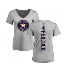 MLB Women's Nike Houston Astros #41 Brad Peacock Ash Backer T-Shirt