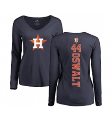MLB Women's Nike Houston Astros #44 Roy Oswalt Navy Blue Backer Long Sleeve T-Shirt
