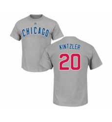 Baseball Chicago Cubs #20 Brandon Kintzler Gray Name & Number T-Shirt