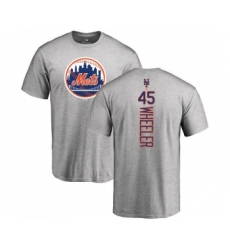 MLB Nike New York Mets #45 Zack Wheeler Ash Backer T-Shirt